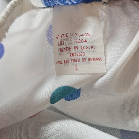 VTG 1980's Its A Charm Deadstock Multi Color Polka Dot/Stripe Dress Whimsy Sz L - Picture 16 of 16